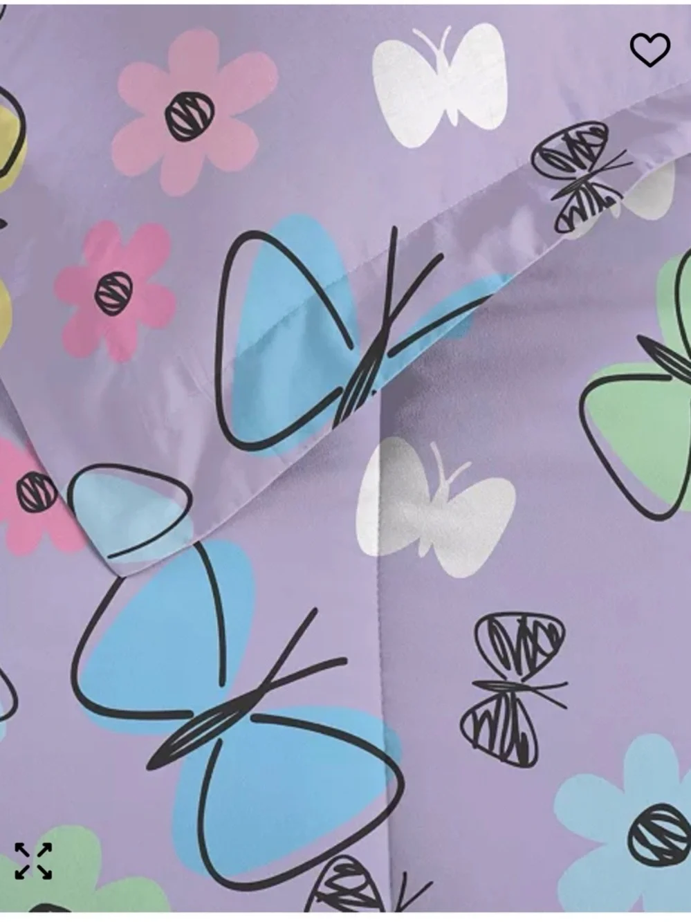 Unbranded Lavender Butterfly & Flower Comforter Set